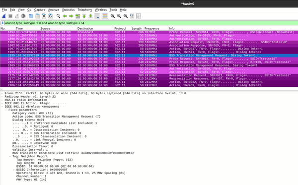 BTM Request to downsteer from 5 GHz to 2.4 GHz BSSID