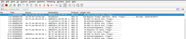 Image of packet capture in progress using interface 'moni0'